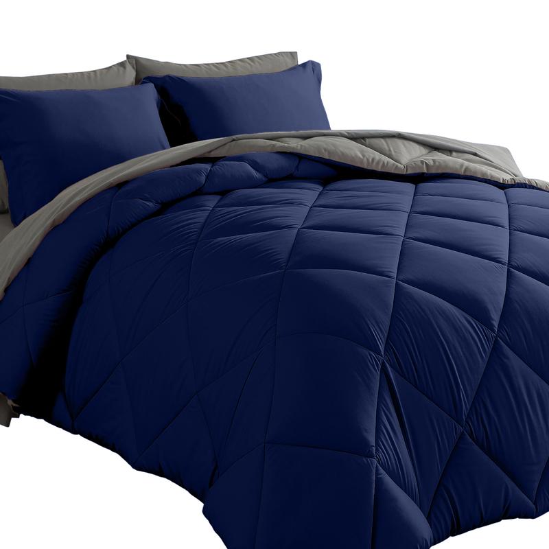 Cosybay 7-Piece Luxurious Comforter Set - Queen / King Size - pumpkin comforter set - Reversible down alternative duvet- Breathable & Lightweight - Perfect for All-Season Comfort - Includes Flat Sheet, Fitted Sheet, Pillowcases & Pillow Shams #Summervibes