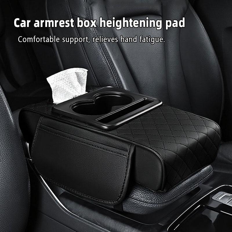 Car armrest storage bag, multi-functional 4-in-1 mat, suitable for car armrests, car storage bags, car center console organizers, and includes cup holders and phone holders, ideal for long-distance driving trips. fathersdaygift