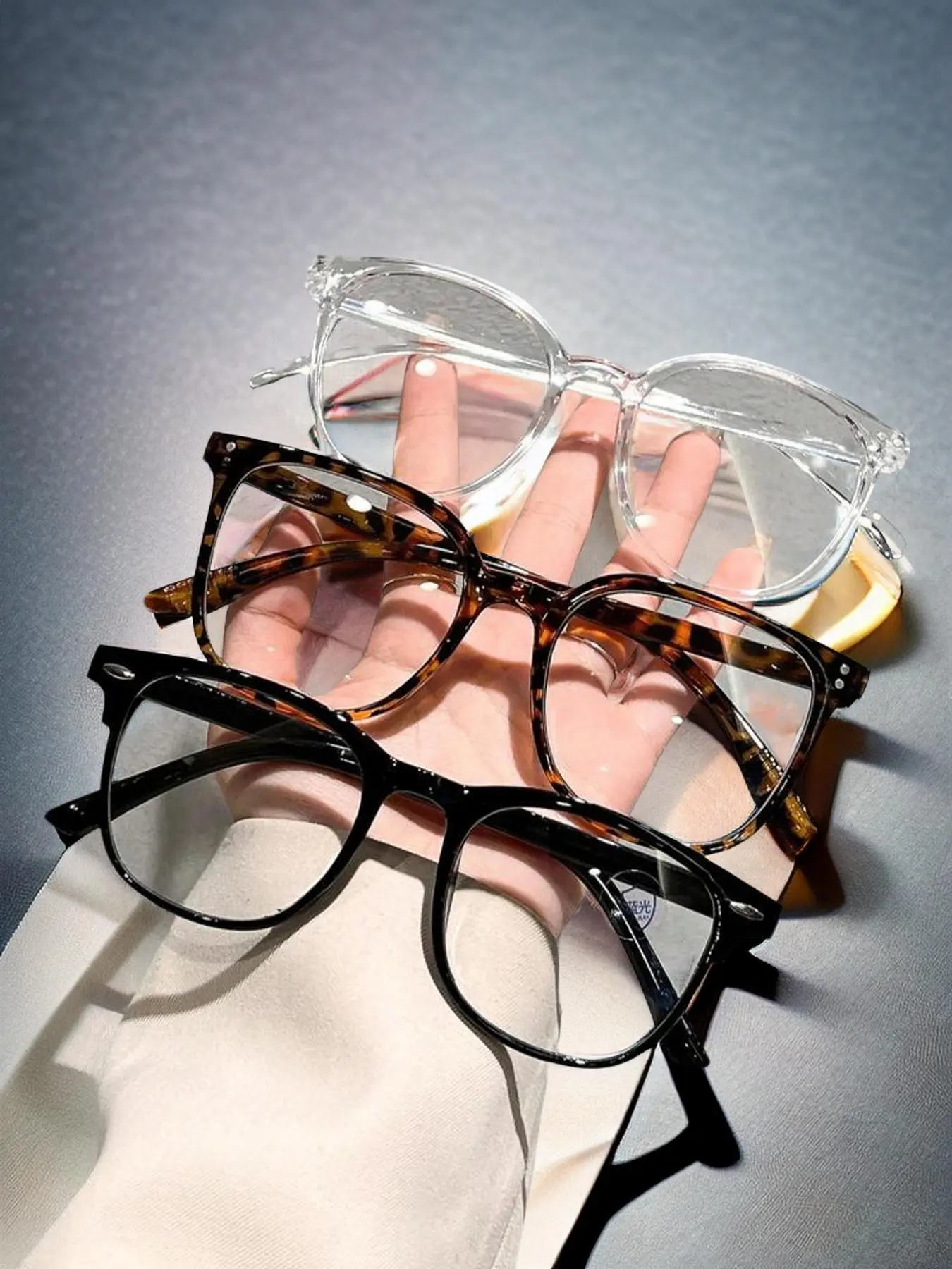 Men Women Fashion Flat Lens Tortoiseshell Glasses Set, Anti-Blue Light, Casual Style, Plastic Frame, All Seasons, Daily Wear Accessories, Square Frames Eyeglasses