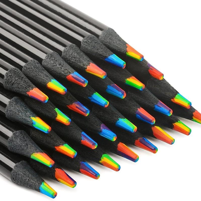 7-in-1 Rainbow Colored Pencils, 10pcs Multi-Function Sketch Pencils, Drawing Supplies for Home, School & Office, Art Supplies Gift, Artistic Endeavors, Artistic Experience