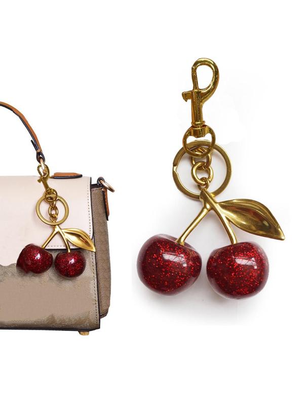 Cherry Keychain for Bags Women's Bag Pendant Fashion Trend Exquisite Pendant Valentine's Day Women's Bag Exquisite Pendant Christmas gift Women's Backpack Elegant Pendant Suitable for Valentine's Day and Christmas Giving  to Friends