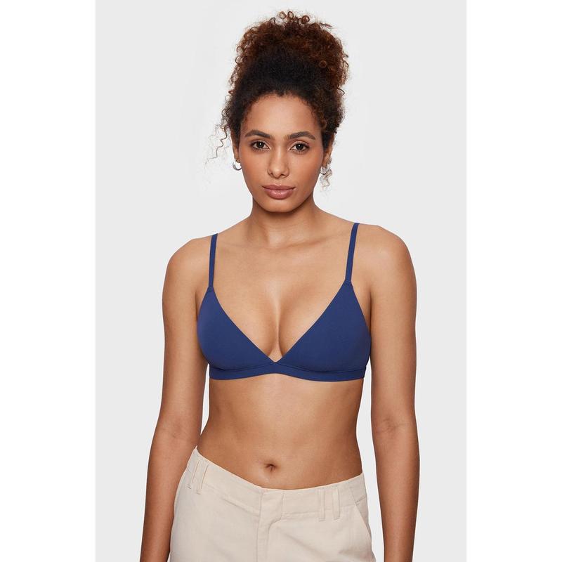 INLYRIC Women's Inbarely Triangle Bralette Plunge Unlined Seamless Bra No Underwire Sexy Comfortable Everyday