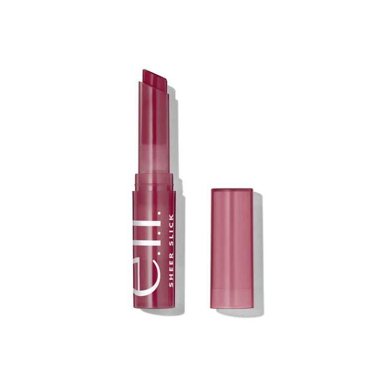 e.l.f. Sheer Slick Lipstick Black Cherry - Hydrating Tinted Lip Balm, Glossy Shine, Vitamin E & Meadowfoam Oil, Vegan Cruelty-Free, $6