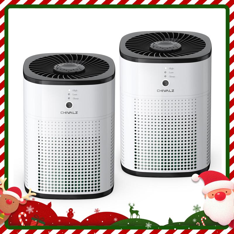 CHIVALZ Portable HEPA Air Purifier for Bedroom, 360° Air Intake System, Sleep Mode, 3-in-1 Filtration, 22dB Silent Operation, Blue Night Light, Home Air Purifiers for Pets Allergies, Virus, Dust Multifunctional Air Cleaner#SummerVibes