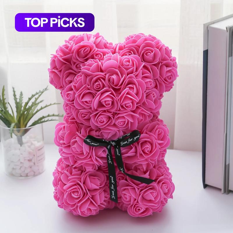 Bear Design Artificial Rose Bouquet, Faux Rose Bouquet, Lifelike Artificial Flower, Romantic Gift for Anniversary, Wedding Party Decoration #GLOBAL PICKS