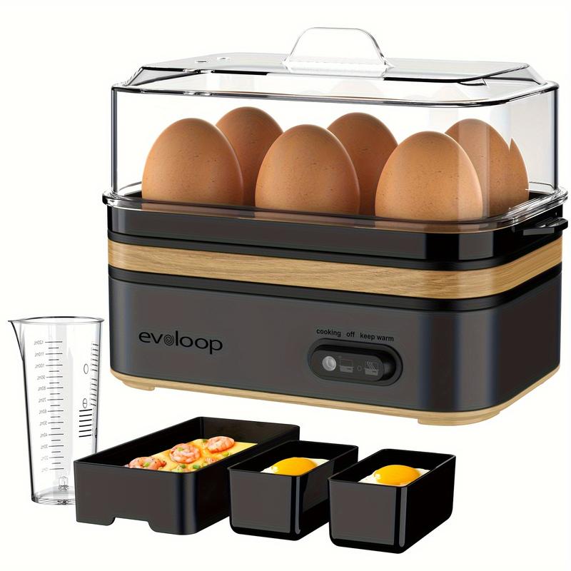 【summervibes】EVOLOOP Rapid Egg Cooker 6 Egg Capacity BPA free Electric Egg Cooker for Hard Boiled Eggs, Poached Eggs, Scrambled Eggs, or Omelets，Easy and Convenient Way to Prepare Delicious Eggs ,outdoor gear Kitchen Appliances