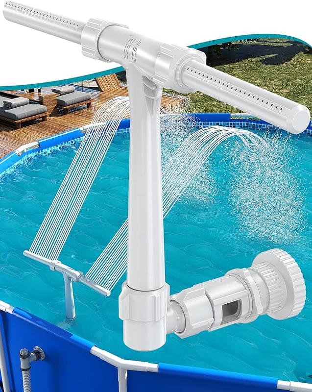 Poolhacker Pool Fountain for Above-ground Pool & Inground Pool Outdoor Waterfall Spray Installation Poolfountain Waterfountain