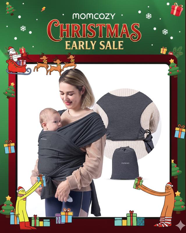 #Summervibes【Mother's Day Gift】Momcozy Baby Wrap Carrier Slings, Easy to Wear, for Babies Girl and Boy, Adjustable Baby Carriers for Newborn up to 8-35 lbs Portable Mother Mom Gift Convenient Travel Gifts wild bird baby carriers Ergonomic Baby carrier