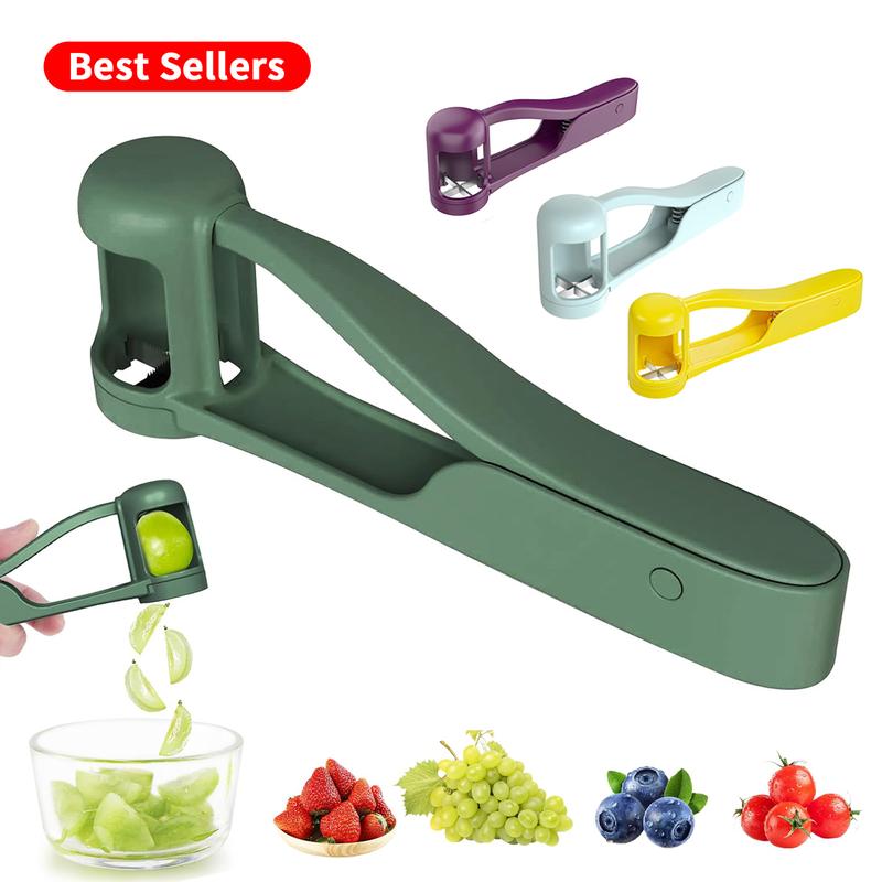 Summervibes LUVAN Grape Cutter for Toddlers 1-3 - Stainless Steel Baby Fruit Slicer Safe & Easy Grape, Cherry Tomato, Strawberry, Blueberry Cutter - Lightweight Kitchen Gadget for Fruit Salad & Cake Decor outdoorfun