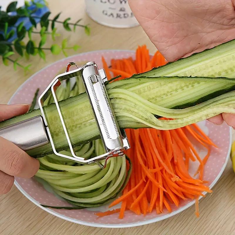 Stainless Steel Slicer, Portable Reusable Fruit and Vegetable Peeler Cutter, Vegetable Cutting Slicer Kitchen Gadgets, Summer Gift #GLOBAL PICKS