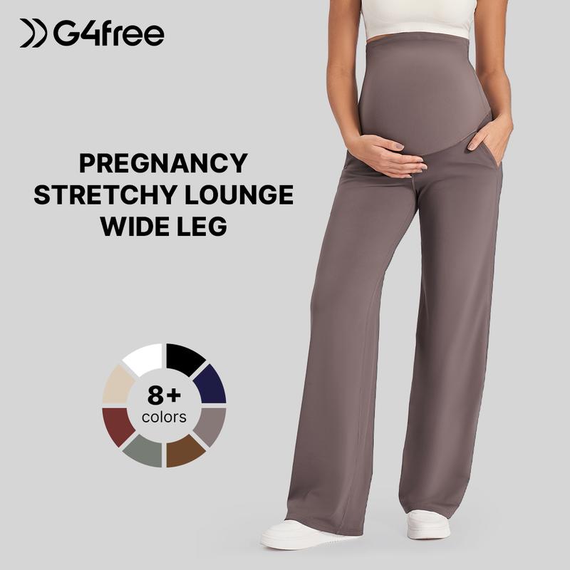 G4Free Womens Over the Belly Maternity Wide Leg Pants Stretchy Pregnancy Yoga Trousers with Pockets Casual Layering EverGoing 2026