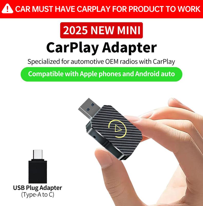 【Summervibes】Yurnlv Wireless Apple CarPlay Adapter for Factory Wired Cars from 2016 Onwards - 2-in-1 Wireless CarPlay & Android Auto Adapter Easier Connectivity Compatibility Stable, Faster, Automotive
