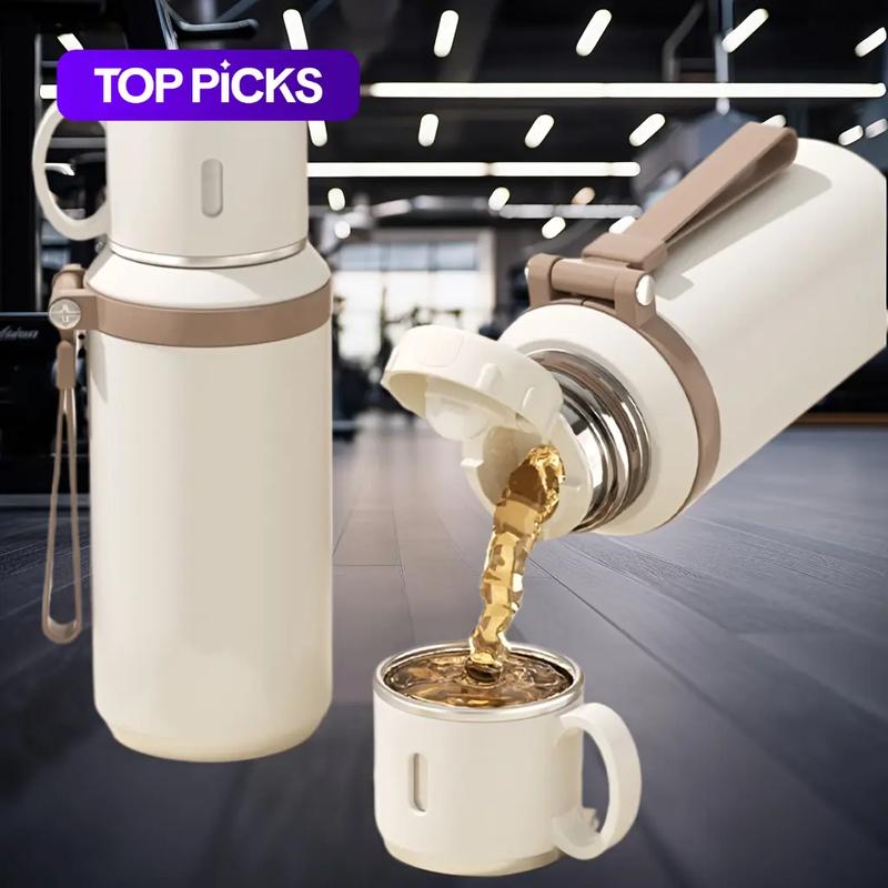 29oz Stainless Steel Insulated Water Bottle Flask with Carry Strap, Dual-Function Coffee Cup for Hot & Cold Drinks, Portable Outdoor Mug for Camping, Cycling, Home & Office, Insulated Travel Drinkware #GLOBAL PICKS