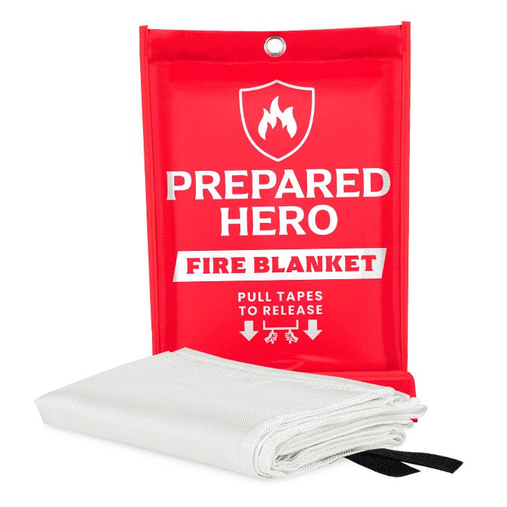 The Prepared Hero Emergency Fire Blanket - Simple and Easy to Use. Never Expires.