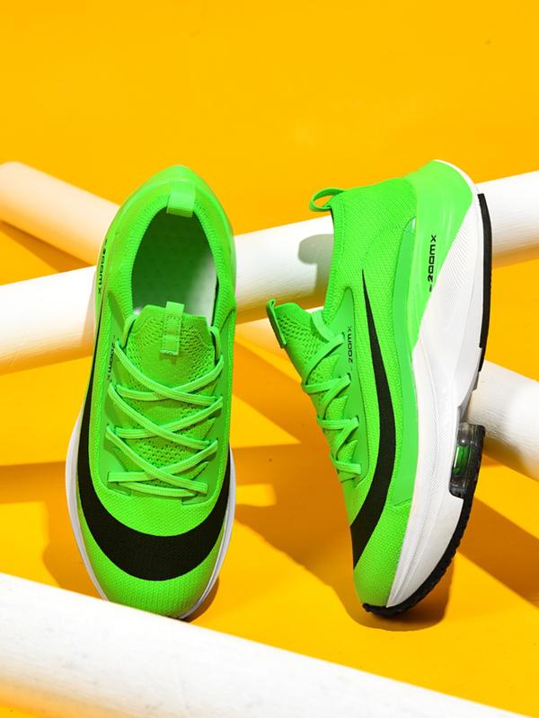 Unisex Letter & Striped Print Casual Breathable Sneakers, Air Sole Sneakers for Daily Wear, Versatile Athleisure Style, Fashionable Running Shoes, Athletic Running Shoes, Trendy Running Shoes