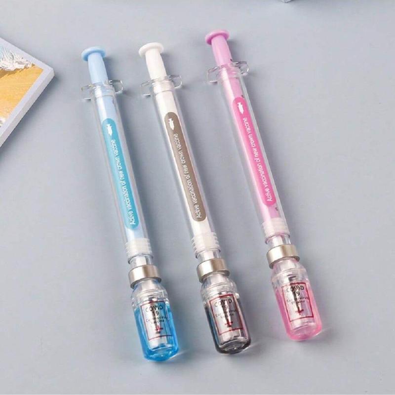 Creative Syringe-Shaped Gel Pen, 3 Counts Portable 0.5mm Multi-purpose Writing Pen, Modern Funny Writing Pen, Unique Pens for Students Office Workers, Writing Markers Supplies, Gel Ink Pens, Office Stationery & Supplies