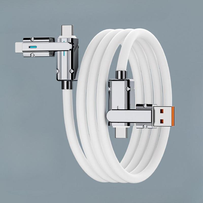 4 In 1 Type-C Charging Data Cable, Multipurpose Phone Fast Charging Data Cable, Multifunctional USB Charging Cable for iPhone & iPad Super Fast Charging, Type C Charger