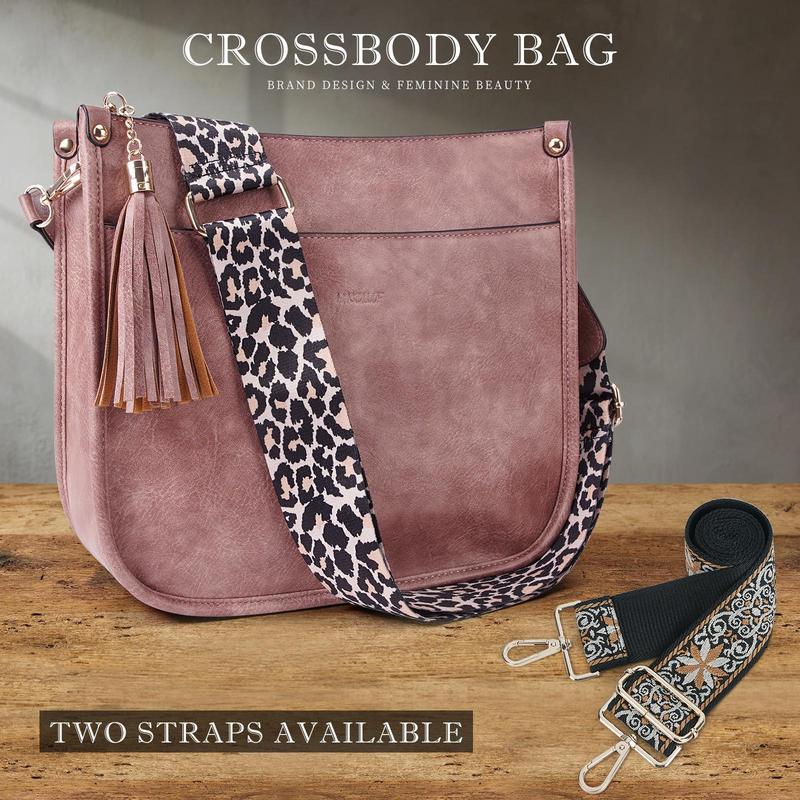 HKCLUF 4053 Women's Fashionable Crossbody Bag For Women Leather Hobo Handbag Women Crossbody Bag With 2count Adjustable Guitar Strap Perfect for Back to School Outdoorfun dealsforyoudays TikTokShopHolidayHaul
