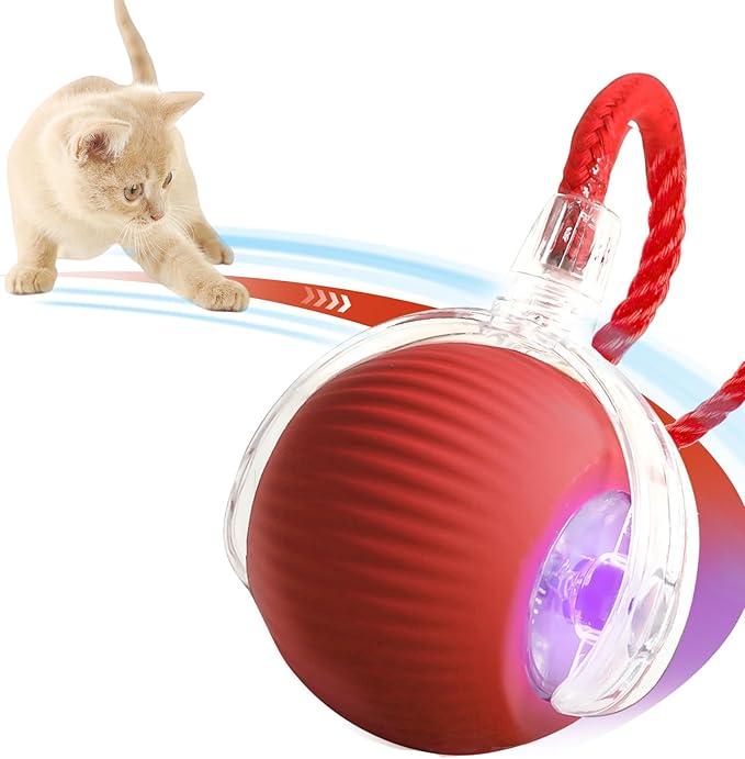 Interactive Cat Toy Ball: Automatically rolling electric ball, suitable for indoor cats/dogs, brings the fun of chasing tails. Motion sensing, keeps pets busy and enjoys rich sports stimulation. Great pet gifts/supplies.