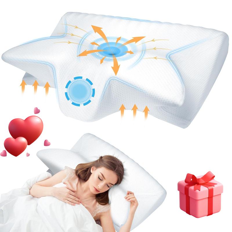 TailsUp Solid Color Memory Foam Pillow 59 x 37 x 12 cm Soft Comfortable Portable Durable for Home, Bedroom, School, Dormitory, Outdoor Travel