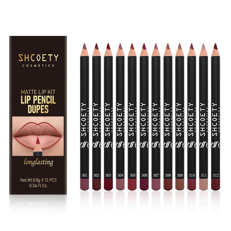 12 Color Matte Lip Liner Pencils Set, Long Lasting All Day Set, Easy Coloring Lip Sticks for All Occasions Makeup, Girls & Women Makeup Accessories, Lipliner