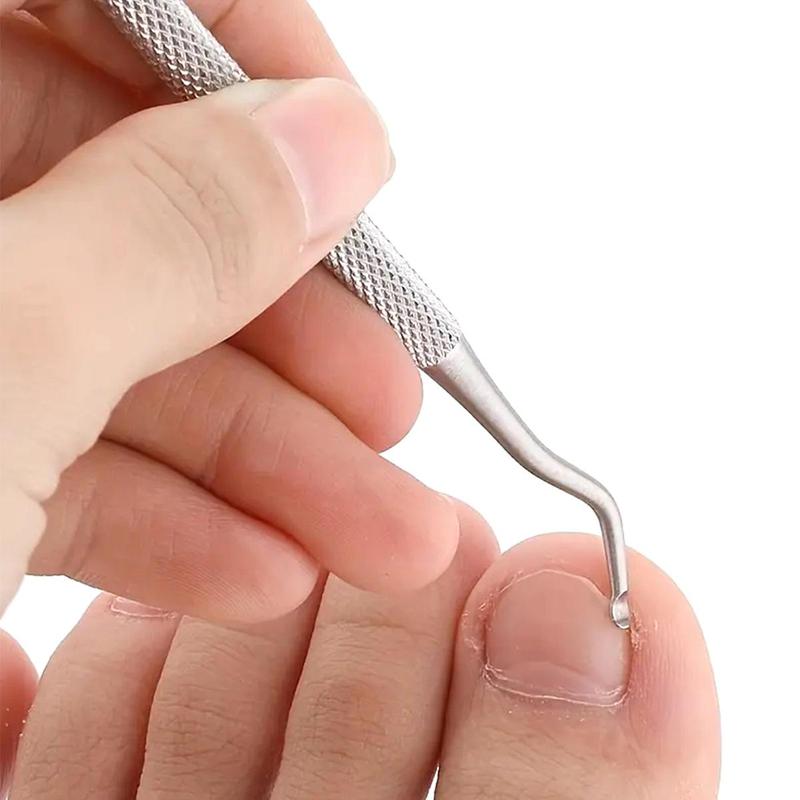 Stainless Steel Ingrown Toenail Tool, 3 Counts Cutics Foot Care Toenail File Pusher Tool, Double Sided Nail File Lifter Spoon Nail Pusher, Multi-use Nail Care Tools, Skincare Product, Gift, Manicure Hygiene Products, Nail File Kit