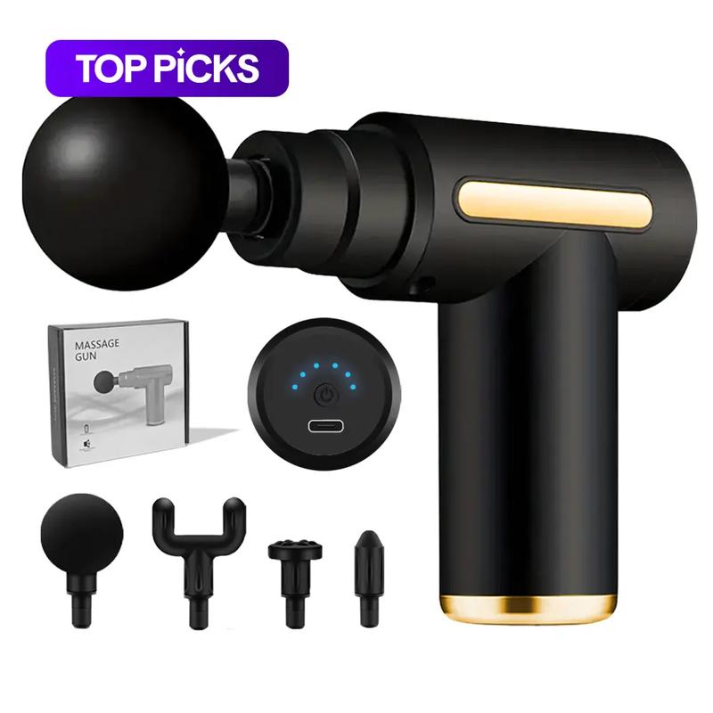Electric Massage Machine with Replacement Heads, 1 Set Portable Handheld Muscle Massage Gun #GLOBAL PICKS