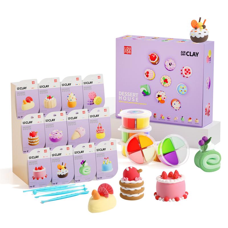 ãEaster gifts / NO BOGOãAir Dry Clay 12 Boxes Soft Ultra Light Safe Non Toxic DIY Craft Kit with Tools Tutorials &Cute Valentine gift