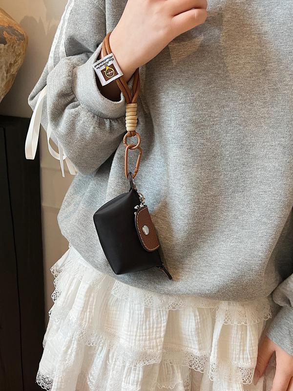 Mini Wallet for Women, Detachable Nylon Wrist Strap Coin Purse, Casual Purse, Zipper Closure, Decorative Bag, Christmas Gift, Affordable New Year Gifts
