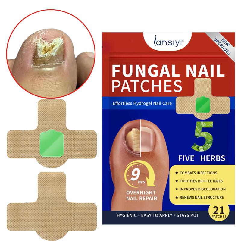 Lansiyi Nail Care Patches, 21pcs/box Nail Health Care Patches with 5 Herbs for Solving Nail Problems, NailSupplies, Daily Care Nails Kit Set, Nail Tech Supplies,Self Care Tools Matte Japanese