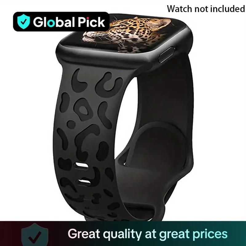 Leopard Pattern Watch Band for Apple Watch, Waterproof Sports Silicone Smartwatch Strap, Trendy Matching Strap for Women & Men