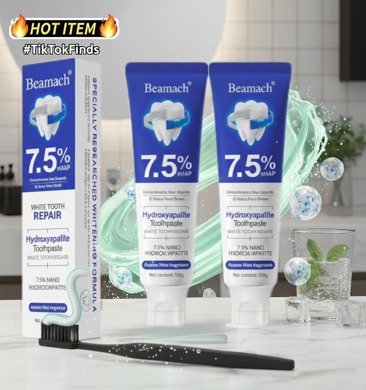 Hydroxyapatite Beamach Toothpaste for Enamel Repair & Teeth Whitening Refreshing Flavor Fluoride-Free 4.23oz Gentle Formula for Sensitive Teeth Care summervibes summerwins