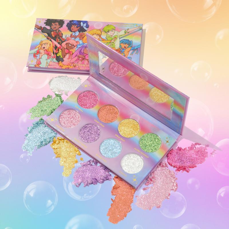 Magical Guardian’s Glimmer Glitter Duochrome Eyeshadow Palette , Iridescent shimmer Makeup, Color Shifting Eyeshadow, Sparkly shimmer glitter eyeshadow