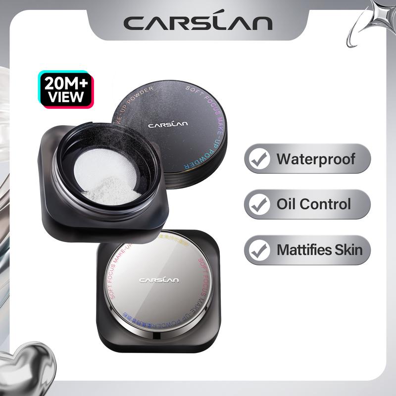 CARSLAN Soft Foucs Make-up Powder, Translucent Loose Setting Powder, Matte, Oil Control, Waterproof, Proeless, 24h Longlasting Talc Free Face Powder
