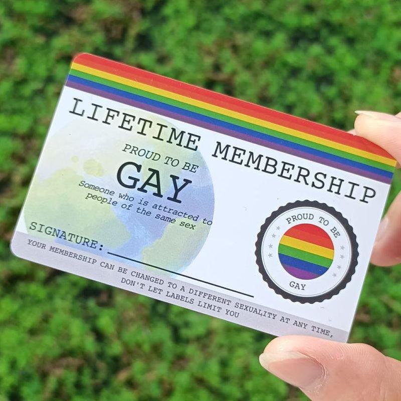 Lifetime Membership Card, 1 Count Gay Pride Card, Positive Message Card, Perfect Gift for Rainbow Community Gift