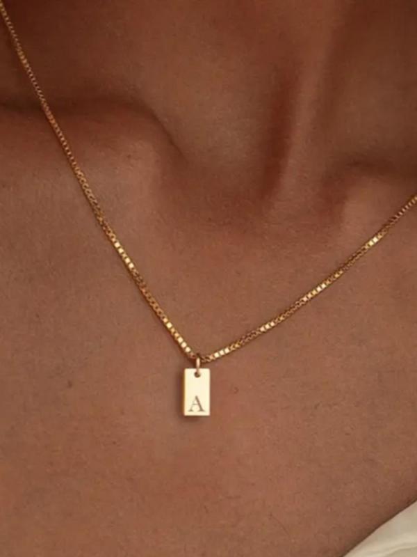Minimalist Elegant Initial Letter Necklace As Gift, Trendy Charm Necklace, Clavicle Chain Necklace, Vintage Jewelry As Gift for Boyfriend and Girlfriend