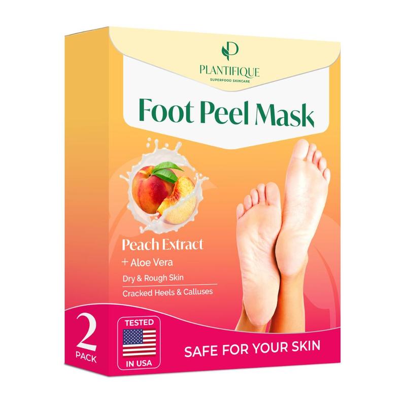 [PLANTIFIQUE Official Shop] Foot Peel Mask for Dead Skin & Calluses – Exfoliating Foot Peeling Mask for Cracked Heels Moisturizing Foot Mask Detox Foot Pads