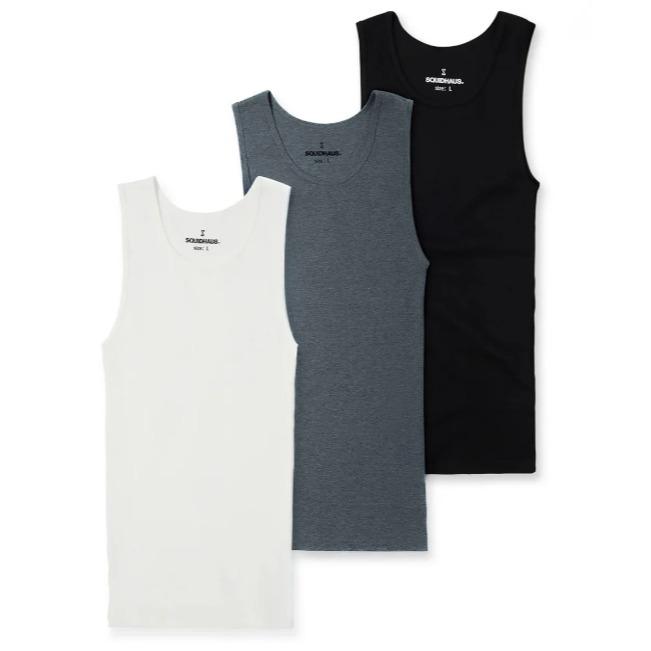 Haus | Premium Ultra-Soft Cotton Fitted Tanks 3 Pack / 6 Pack