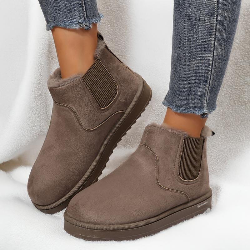 Women's Thick Soled Winter Snow Boots With Plush Lining & Anti-Slip Outsole Casual Ankle Boots
