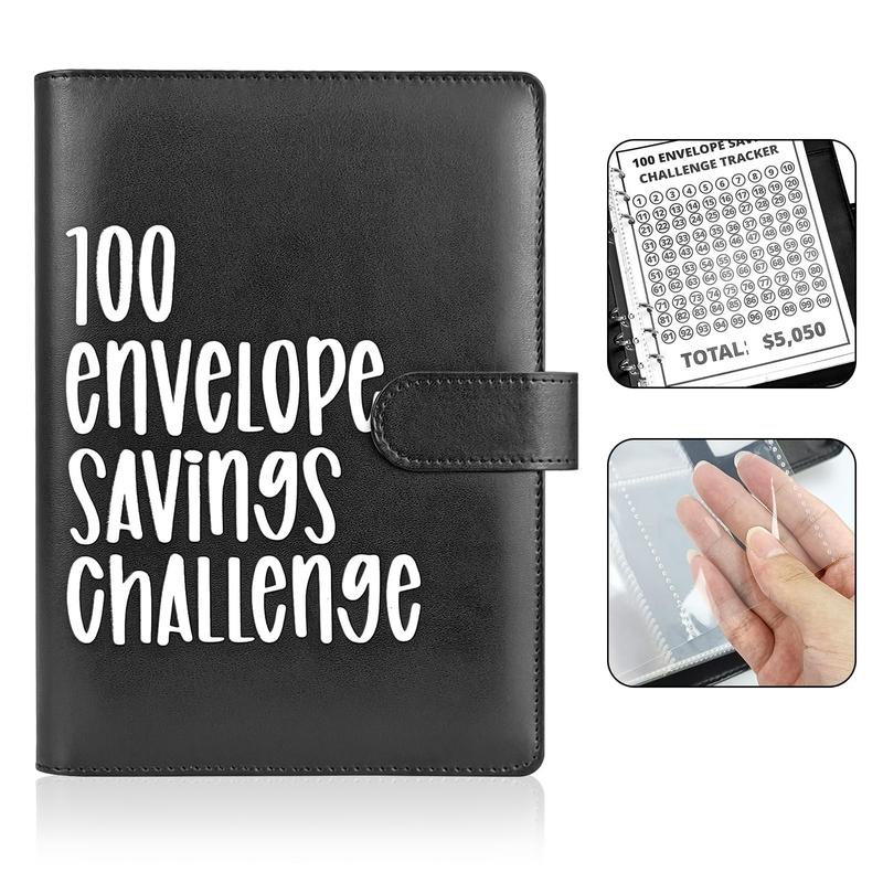 CLOUDSEA 100 Envelope Savings Challenge Binder A5 Size with Cute Stickers & Cash Envelopes for 100 Day Savings $5,050 Budgeting Planner Finance Checklist Organizer