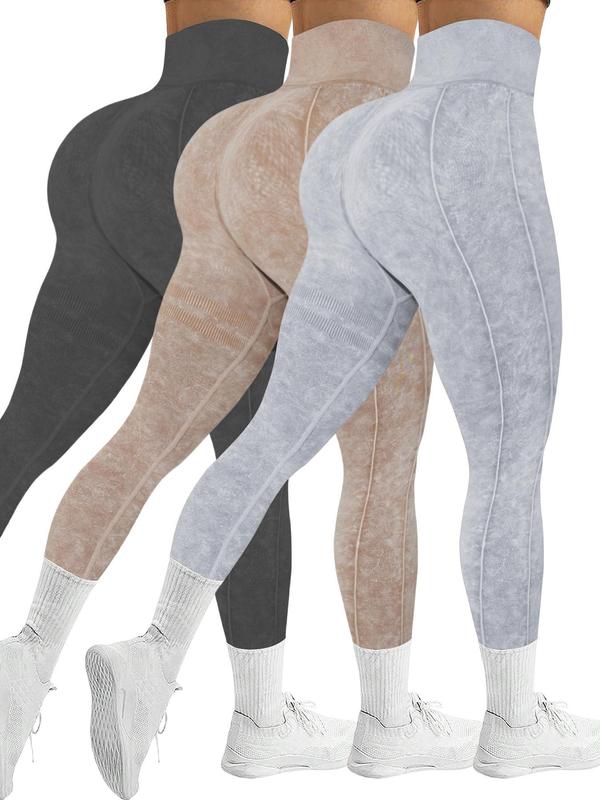 Women's High Waist Sports Tummy Control Leggings, Casual Comfy Breathable Seamless Top-stitching Skinny Pants for Yoga Gym Workout Running, Ladies Sportswear for All Seasons, Activewear, High Waisted Leggings, Fitness Pants