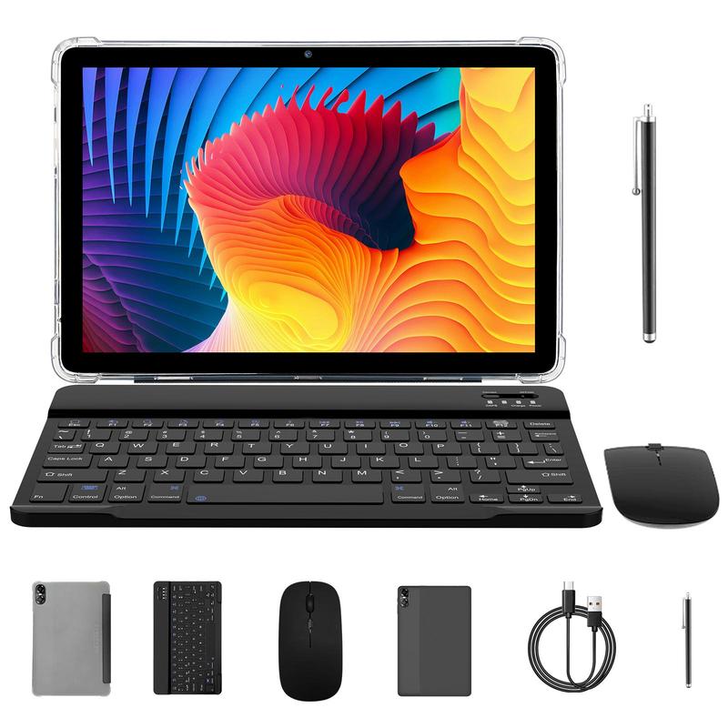 10.1-Inch LCD Android Wifi Tablet with Bluetooth Keyboard and Mouse Set, Octa-Core Processor, 8 GB RAM (4 GB + 4 GB Extended), 64 GB Storage