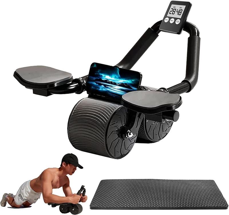 ab roller wheel   workout Abdominal Fitness Wheel for Core Muscles Training Automatic Rebound Ab Roller with Timer