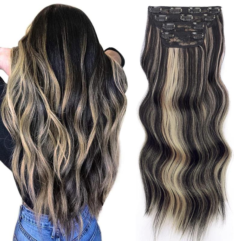 Vigorous Women’s Clip-in Synthetic Artificial Hair Extensions - Long Wavy Easy-Install Hairpieces, Fashion Hair Accessories for Daily & Event Party Use, Artificial Hair Extension, Clip In Hair Extensions