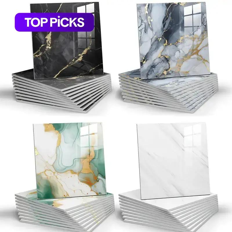 Self-Adhesive Wall Sticker, 20pcs/set Faux Marble Pattern Wall Decal, Decorative Sticker for Home Kitchen & Bathroom, Tile Stickers #GLOBAL PICKS