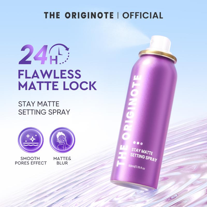 【New Arrival】The Originote Matte &Glow Setting Spray 50ML，Matte Setting Spray Helps control excess oil for 24 hours long-lasting matte look，Glow Setting Spray Gives a soft, natural glowing finish to your makeup