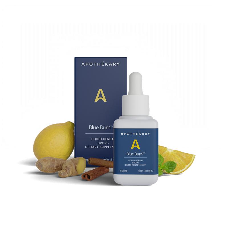 Apothékary Blue Burn - Metabolic Support Liquid Herbal Drops* | Antioxidant Rich, Alcohol-Free, Clinically-Tested, Certified Gluten-Free, PETA Certified Vegan & Cruelty-Free, Third Party Tested, Plant-Based, Made in the USA