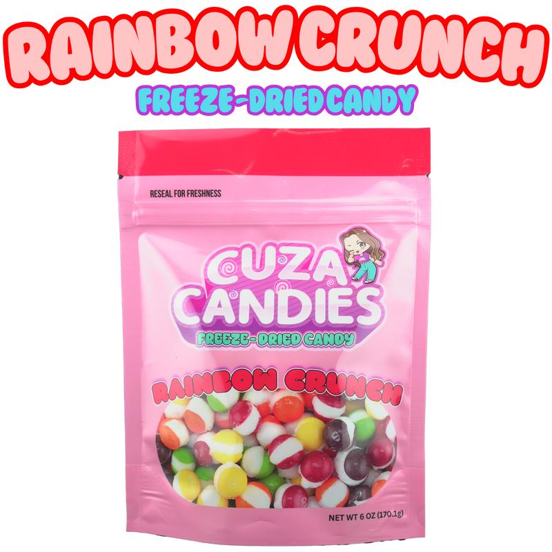 Bite Cuza Candies Freeze-Dried Rainbow Crunch Candy - Fruity Sweet Snack for All Ages, (4, 6, 16, 24, 40 OZ) Bonbon Sugar Bite