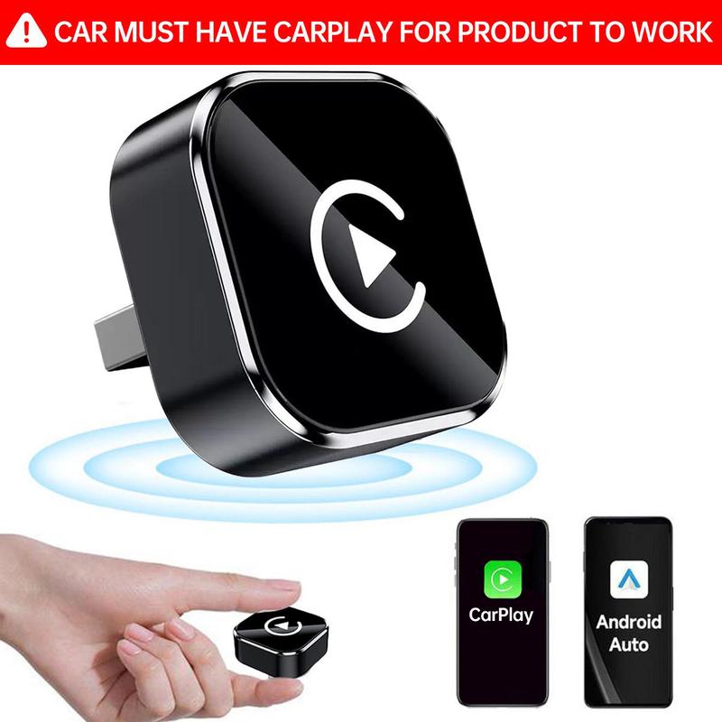 【SpringGlowUp】YURNLV 2026 New Wireless CarPlay Adapter - iPhone & Android Compatible with Fast No-Delay Link, Hands-Free Calling