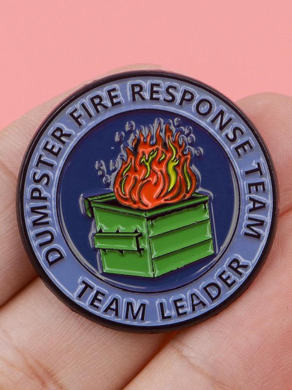 Dustbin Quote Brooch, Cartoon Metal Badge, Creative English Letter Costume Brooch, Durable Metal Lapel Pin, Durable Metal Pins